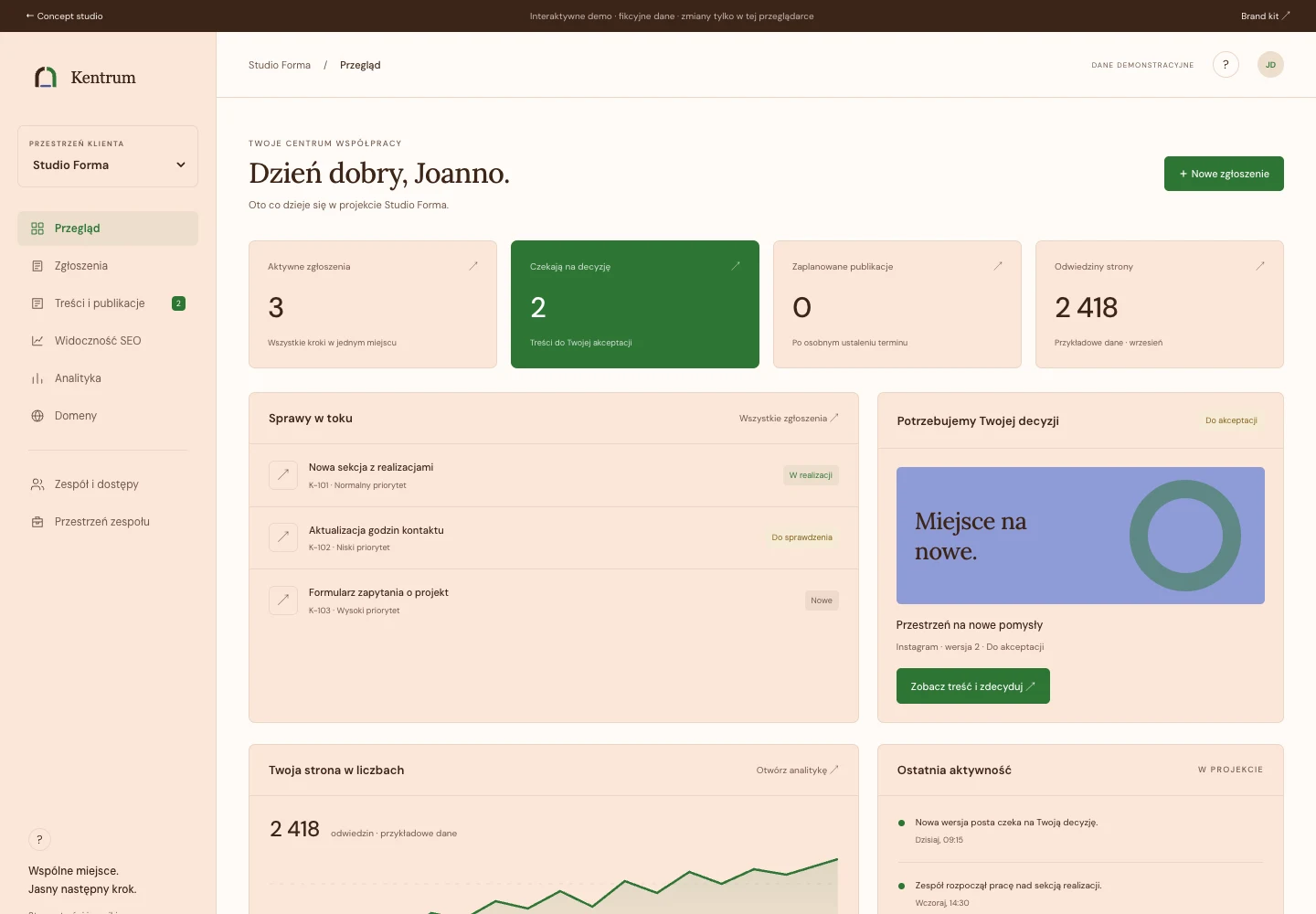 Kentrum interface preview
