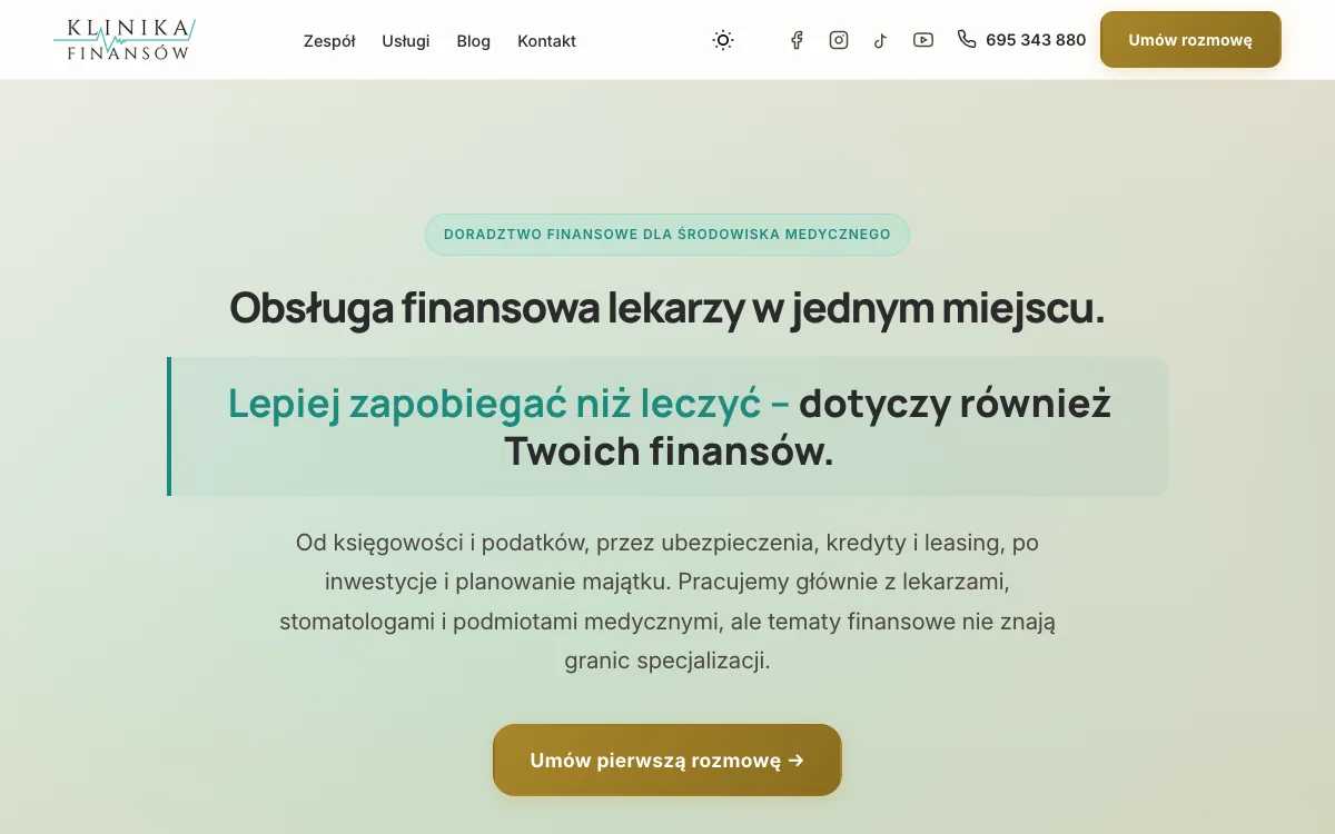 Klinika Finansów interface preview
