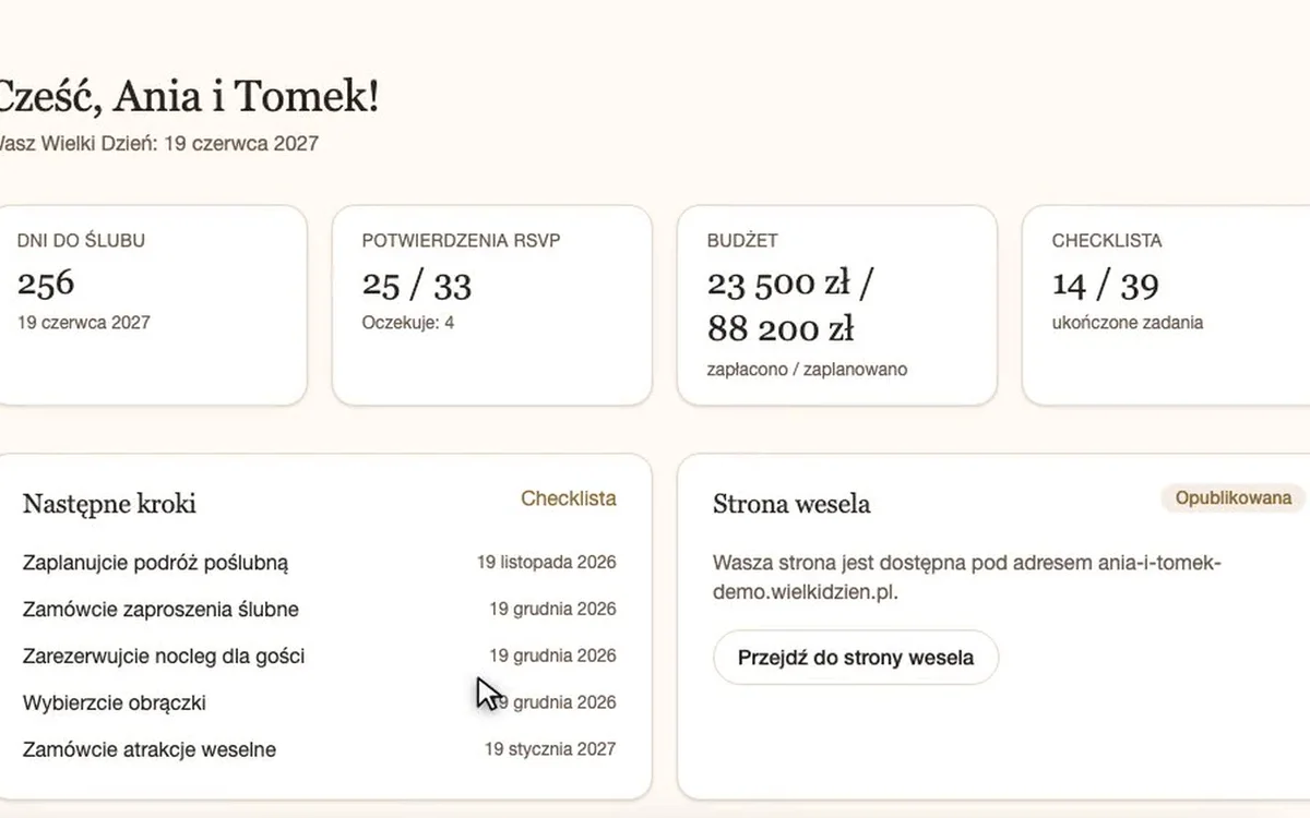 Wielki Dzień interface preview